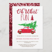 OH WAS FUN Weihnachten Party EDITABLE Einladung (Vorne/Hinten)