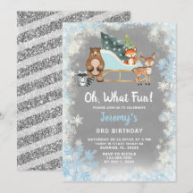 Oh, was Fun Woodland Animal Snowflakes Sleigh