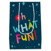 OH WAS FUN zitieren moderne bunte Typografie Mittlere Geschenktüte (Rückseite)