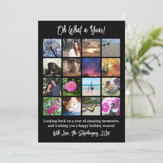 Oh, was für ein Jahr im Review 16 Foto Picture Col Karte (Stehend Vorderseite)