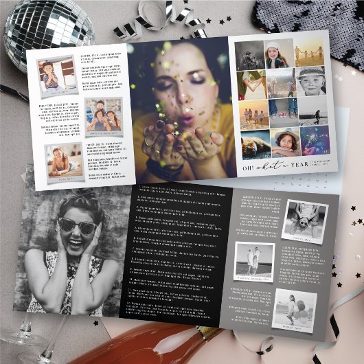 Oh! Was für ein Jahr in der Überprüfung Moderne 20 Dreifach Gefaltete Urlaubskarte