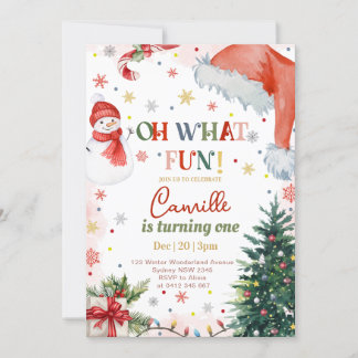 Oh was für ein lustiger Weihnachtsgeburtstag Einladung