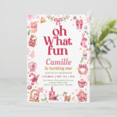 Oh, was für ein lustiges Mädchen Weihnachten Gebur Einladung (Stehend Vorderseite)