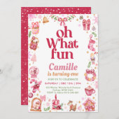 Oh, was für ein lustiges Mädchen Weihnachten Gebur Einladung (Vorne/Hinten)