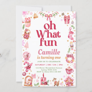 Oh, was für ein lustiges Mädchen Weihnachten Gebur Einladung