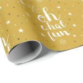 Oh, was für ein lustiges Urlaubsmuster glücklicher Geschenkpapier (Rolleneckpunkt)