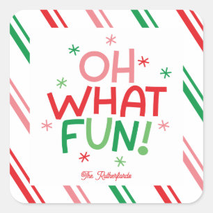 Oh, was für ein lustiges Weihnachten Quadratischer Aufkleber