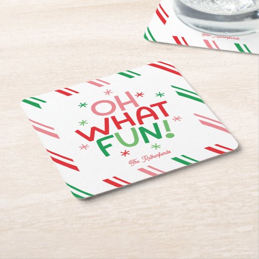 Oh, was für ein lustiges Weihnachten  Rechteckiger Pappuntersetzer (angewinkelt)