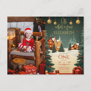 Oh Was Für Ein Spaß 1. Geburtstagsfoto Weihnachten Postkarte
