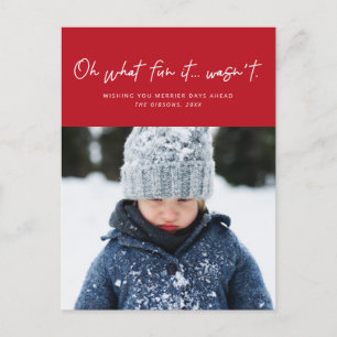 Oh, was für ein Spaß das nicht lustiges Foto war Feiertagspostkarte