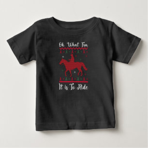 Oh, was für ein Spaß es ist, das Pferd Weihnachten Baby T-shirt