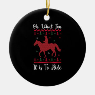 Oh was für ein Spaß es ist, ein Pferd zu Weihnacht Keramik Ornament
