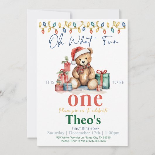 Oh, was für ein Spaß es ist, ein Teddy-Bär-Einladu Einladung (Vorderseite)