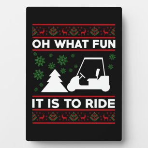 Oh was für ein Spaß es ist, Golf Cart Weihnachten  Fotoplatte