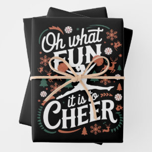 Oh, was für ein Spaß es ist, hässliches Cheerleadi Geschenkpapier Set