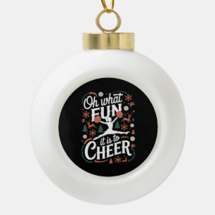 Oh was für ein Spaß es ist, hässliches Cheerleadin Keramik Kugel-Ornament