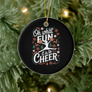 Oh was für ein Spaß es ist, hässliches Cheerleadin Keramik Ornament