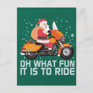 Oh, was für ein Spaß es ist, mit dem Weihnachtsmot Postkarte