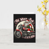 Oh, was für ein Spaß es ist, Motorrad Biker Santa  Karte (Gelbe Blume)