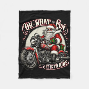 Oh was für ein Spaß es ist, Motorrad Biker Santa X Fleecedecke