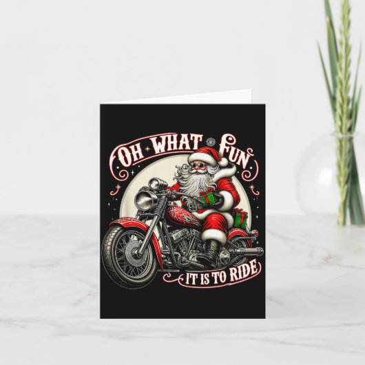 Oh was für ein Spaß es ist, Motorrad Biker Santa X Karte (Vorderseite)