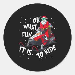 Oh, was für ein Spaß es ist, Santa Claus Weihnacht Runder Aufkleber