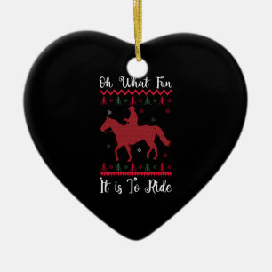 Oh, was für ein Spaß es ist, Weihnachten zu reiten Keramik Ornament