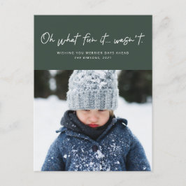 Oh, was für ein Spaß es nicht war, grün lustiges F Feiertagspostkarte