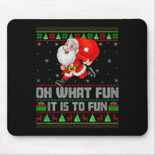 Oh was für ein Spaß ist es, lustige Santa Running  Mousepad