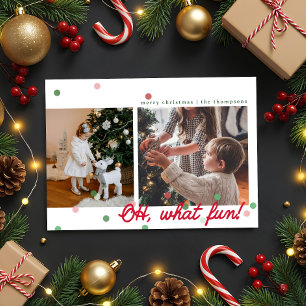 Oh, Was Für Ein Spaß Konfetti-Punkte- Flache Festt Feiertagskarte