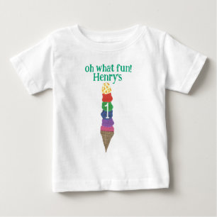 Oh was für ein Spaß! Personalisiertes Eis zum erst Baby T-shirt