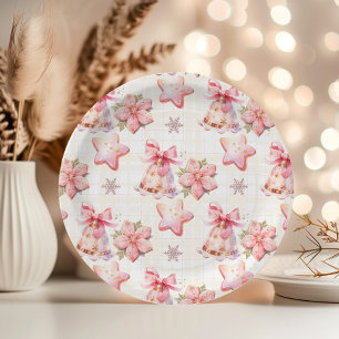 Oh was für ein Spaß rosa Weihnachtsplätzchen Gebur Pappteller