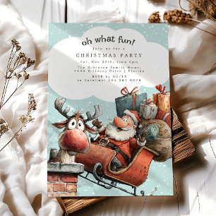 Oh, was für ein Spaß Santa und Rudolph Weihnachtsf Einladung