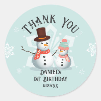 Oh Was Für Ein Spaß Schneemann Geburtstag Runder Aufkleber