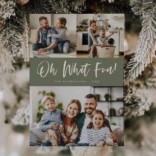 Oh Was Für Ein Spaß Schrift Weihnachtsfoto Salbeig Feiertagskarte