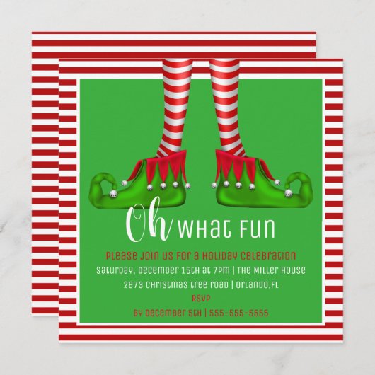 Oh, was für ein Spaß Weihnachten Party Einladung (Vorne/Hinten)