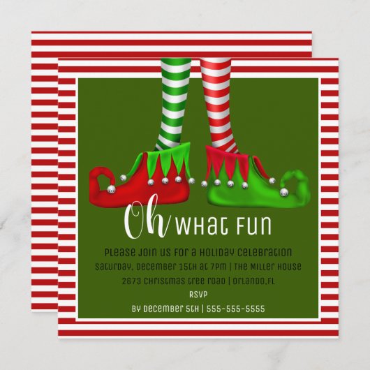 Oh, was für ein Spaß Weihnachten Party Einladung (Vorne/Hinten)