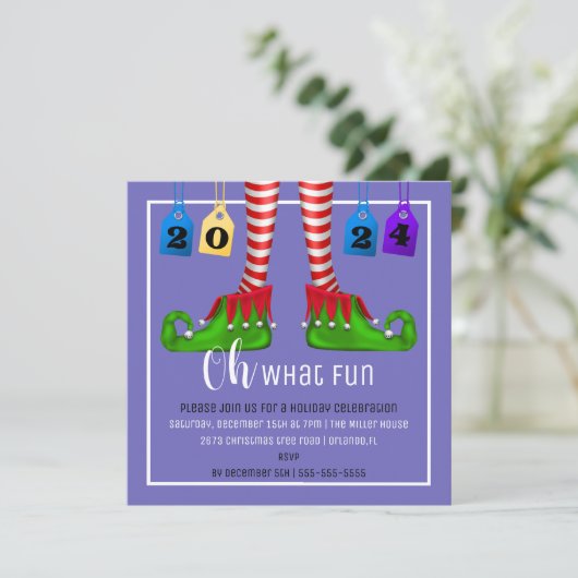 Oh, was für ein Spaß Weihnachten Party Einladung (Stehend Vorderseite)