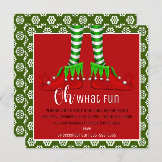 Oh, was für ein Spaß Weihnachten Party Einladung (Vorne/Hinten)