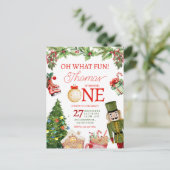 Oh Was Für Ein Spaß Weihnachten Winter Erster Gebu Postkarte (Stehend Vorderseite)