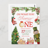 Oh Was Für Ein Spaß Weihnachten Winter Erster Gebu Postkarte (Vorne/Hinten)