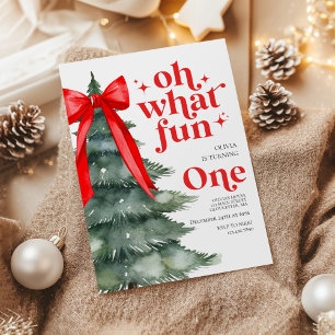 Oh Was Für Ein Spaß Weihnachtsbaum 1. Geburtstag Einladung