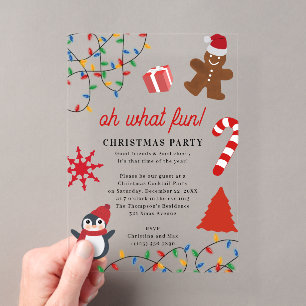 Oh Was Für Ein Spaß! Weihnachtsfeier Für Kinder Acryleinladungen