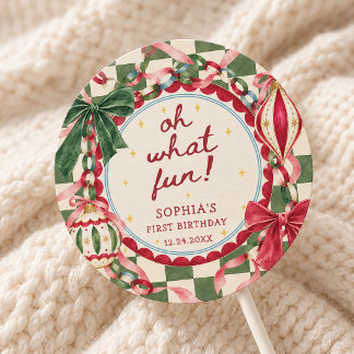 Oh Was Für Ein Spaß Weihnachtsgeburtstag Runder Aufkleber
