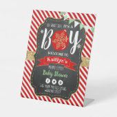 "Oh, was für eine Freude, das ist ein Junge!" Weih Sockelschild (Vorderseite)