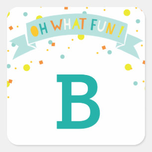 Oh was für eine lustige bunte Konfetti-Jungen-Gebu Quadratischer Aufkleber
