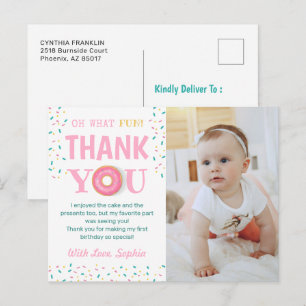 Oh Was Für Eine Lustige Donut-Geburtstagsfeier Fot Postkarte