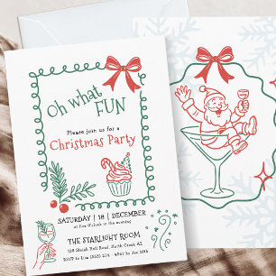 Oh Was Für Eine Lustige Doodle Weihnachts Cocktail Einladung