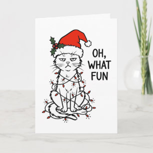 Oh, was für eine lustige Katzenweihnacht Feiertagskarte