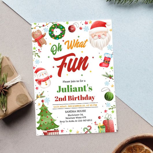 Oh Was Für Eine Lustige Weihnachts-Geburtstagseinl Einladung